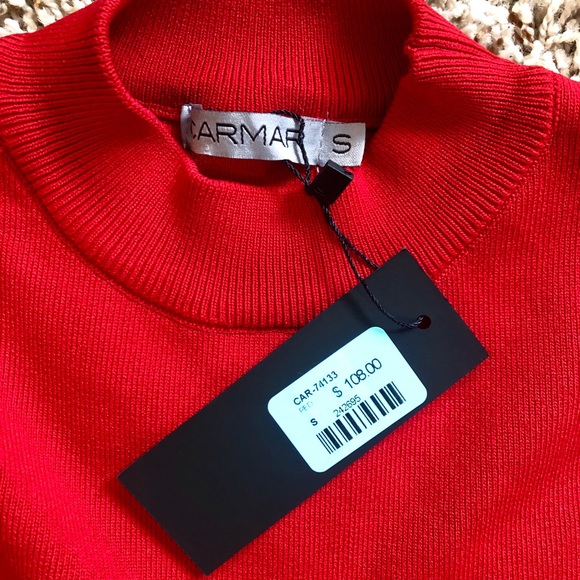 CARMAR Mock Neck Sleeveless Cropped Ribbed Sweater - Picture 5 of 6